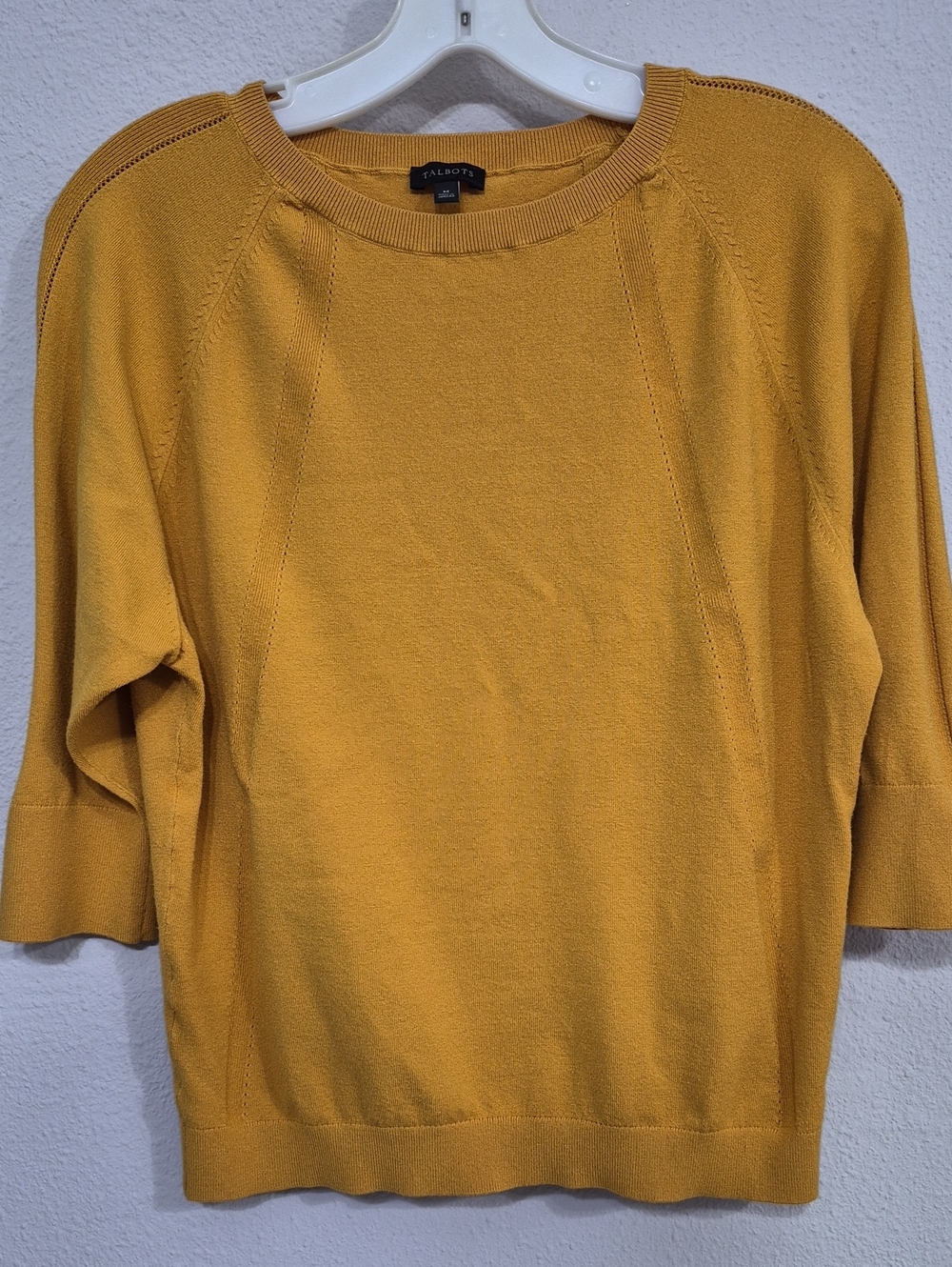 Talbots Golden Mustard Lightweight Crewneck Sweater